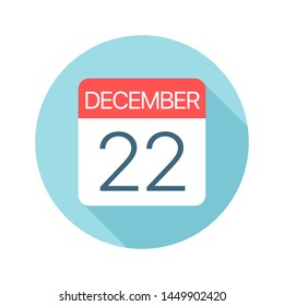 December 22 - Calendar Icon - Vector Illustration