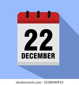 December 22, Flat icon calender