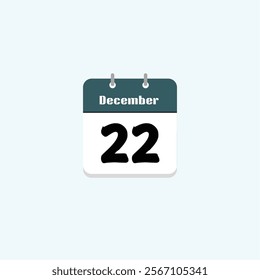 December 22nd: Calendar Date Illustration