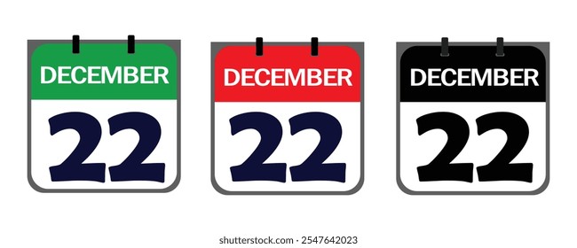 The December 22th icon in vector format blends creative flair and practicality, offering customizable features to emphasize your event's significance on flyers, posters, or websites.