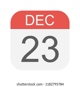 December 23 - Calendar Icon - Vector Illustration