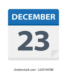 December 23 - Calendar Icon - Vector Illustration