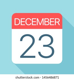 December 23 - Calendar Icon - Vector Illustration
