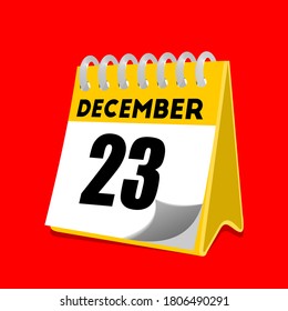 December 23 calendar icon vector illustration