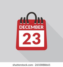 December 23 Calendar icon vector illustration.