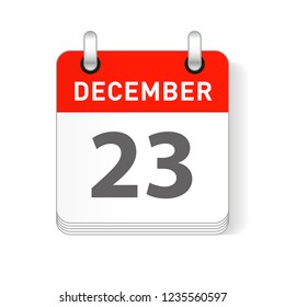 December 23 date visible on a page a day organizer calendar