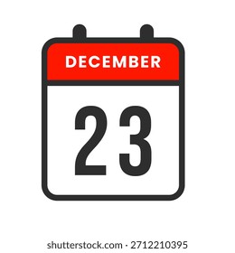 Icono del 23 de diciembre que representa el vigésimo tercer día, perfecto para rastrear eventos, organizar horarios, establecer recordatorios y planificar rutinas.