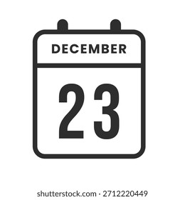 Icono del 23 de diciembre que representa el vigésimo tercer día, perfecto para rastrear eventos, organizar horarios, establecer recordatorios y planificar rutinas.