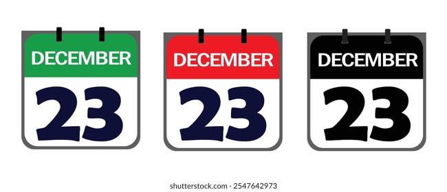 The December 23th icon in vector format blends creative flair and practicality, offering customizable features to emphasize your event's significance on flyers, posters, or websites.