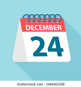 December 24 - Calendar Icon - Vector Illustration