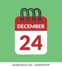 December 24 Calendar icon vector illustration.