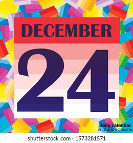 December 24 icon. For planning important day. Banner for holidays and special days. Twenty four december icon. Vector Illustration.