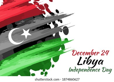 24 de diciembre, Día de la Independencia de Libia, ilustración vectorial. Adecuado para tarjetas de felicitación, afiches y banner. 