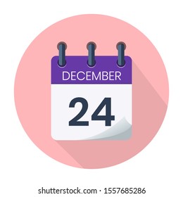 December 24. Vector Daily Calendar icon Date And Month, Day, Season