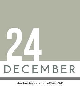 December 24th Minimal Calendar Neutral Color. Vector illustration
