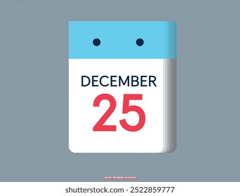 December 25. Calendar Christmas holidays Vector illustration