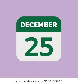 December 25 Calendar Date Icon