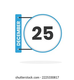 December 25 calendar icon. Date,  Month calendar icon vector illustration