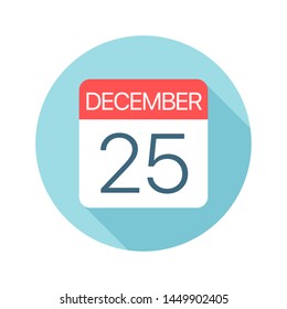 December 25 - Calendar Icon - Vector Illustration