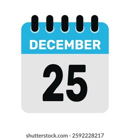 december 25 calendar icon Vector page month design