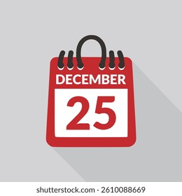 December 25 Calendar icon vector illustration.