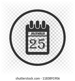 december 25 calendar vector flat icon