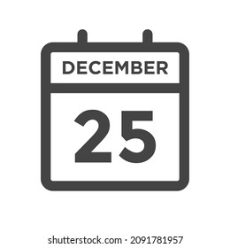 December 25 Christmas holiday design with calendar