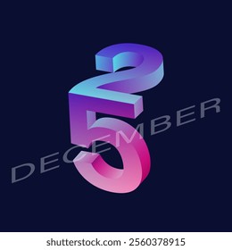 December 25 Christmas. Vector illustration. Sketch for creativity.