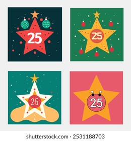 December 25 festive Christmas vector illustration
