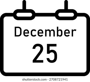 Diciembre 25 Vector de vacaciones Calendar Icon