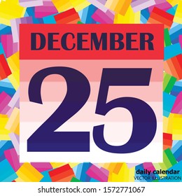December 25 icon. For planning important day. Banner for holidays and special days. Twenty-fifth december icon. Vector Illustration.
