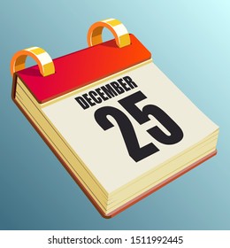 December 25 On Red Calendar