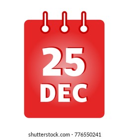 December 25 st calendar colored icon. Christmas. Vector illustration