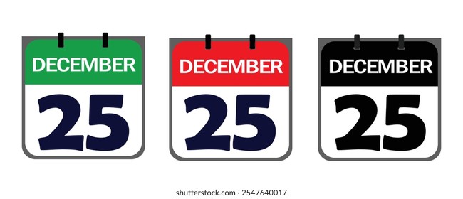 The December 25th icon in vector format blends creative flair and practicality, offering customizable features to emphasize your event's significance on flyers, posters, or websites.