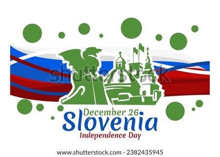 December 26, Independence day of Slovenia vector illustration. Suitable for greeting card, poster and banner.