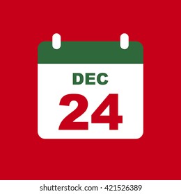 December 26,calendar icon.Christmas Eve.