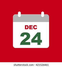 December 26,calendar icon.Christmas Eve.