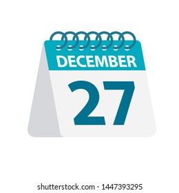 December 27 - Calendar Icon - Vector Illustration