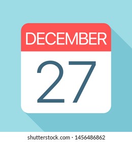December 27 - Calendar Icon - Vector Illustration