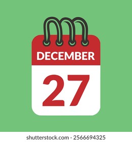 December 27 Calendar icon vector illustration.