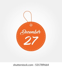 december 27th of the calendar template