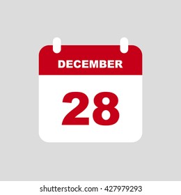 DECEMBER 28 calendar Icon.
