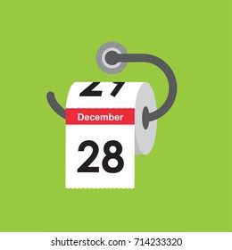 December 28. Calendar icon. Flat design. Vector illustration