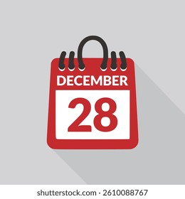 December 28 Calendar icon vector illustration.