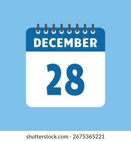 december 28 kalender symbol Vektorseite monat design