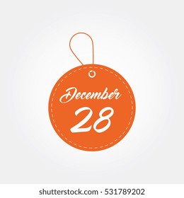 december 28th of the calendar template