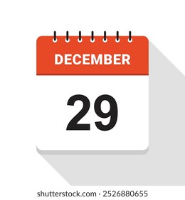 29 de diciembre Calendario Fecha icono
