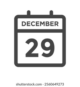 December 29 Calendar Day or Calender Date for Deadline or Appointment