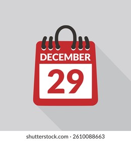 December 29 Calendar icon vector illustration.