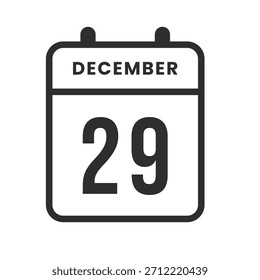 Symbol für den 29. Dezember, das den neunundzwanzigsten Tag darstellt, ideal zum Markieren von Terminen, zum Planen von Aufgaben, zum Planen von Ereignissen und zum Festlegen von Erinnerungen.